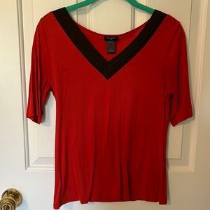 Ann Taylor orange/brown 3/4 length blouse
